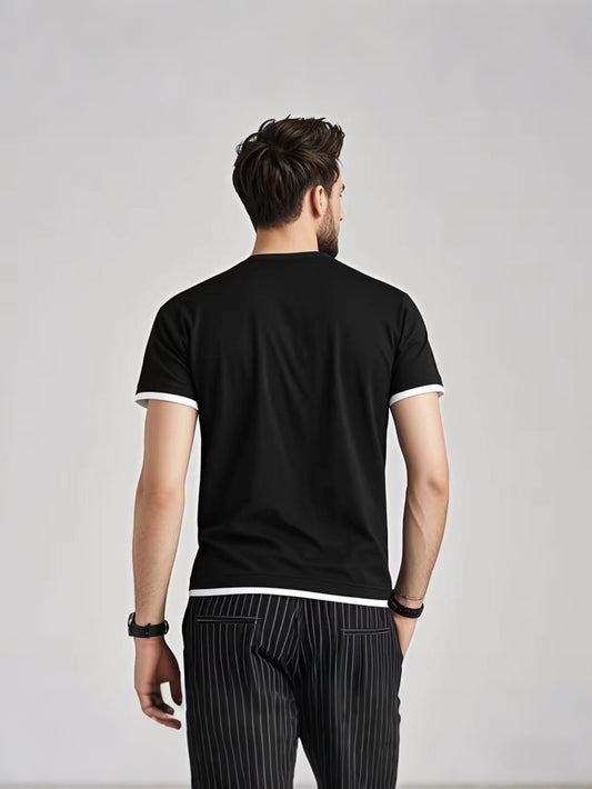 1pc Men's Spring Summer Casual Short Sleeve T-Shirt - Solid Color Round Neck Regular Fit, Minimalist Design for Casual Attire & Light Workouts, Breathable Fabric, Cute Shirts for Summer